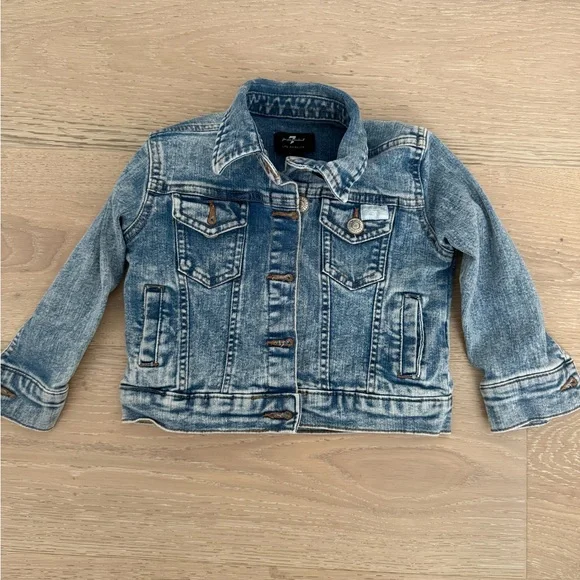 7 For All Mankind Light Blue Kids Jean Jacket - Picture 1 of 4